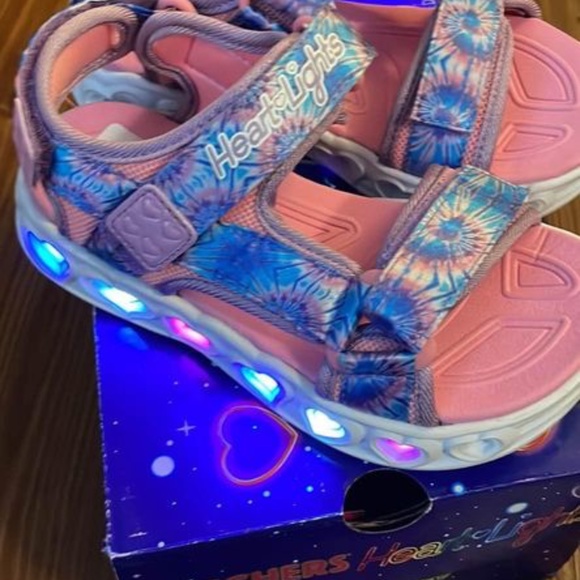 BRAND NEW youth girl skechers color groove light up sandals size 3Y (lights up) - Picture 7 of 9